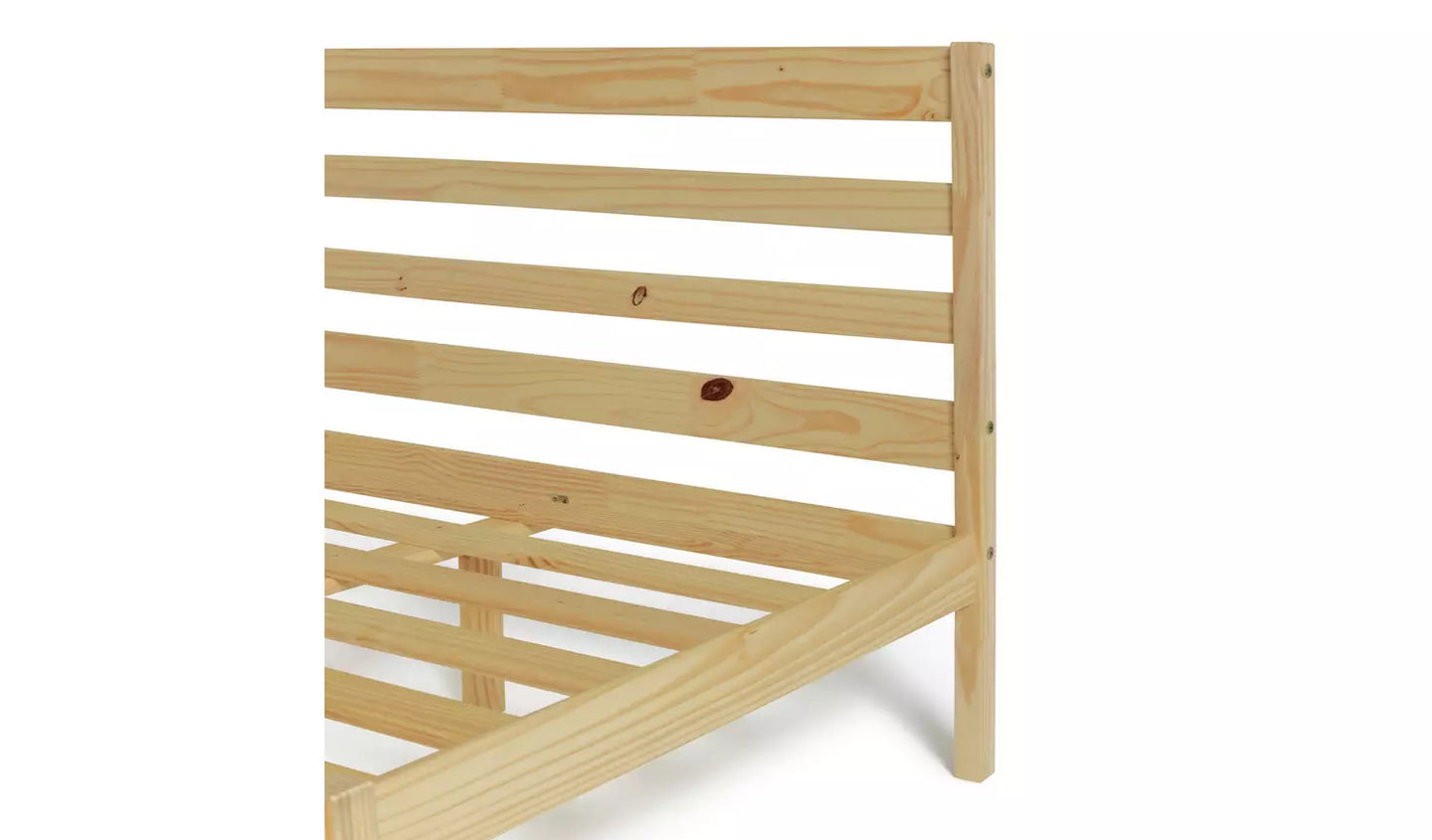 Kaycie Double Wooden Bed Frame - Pine